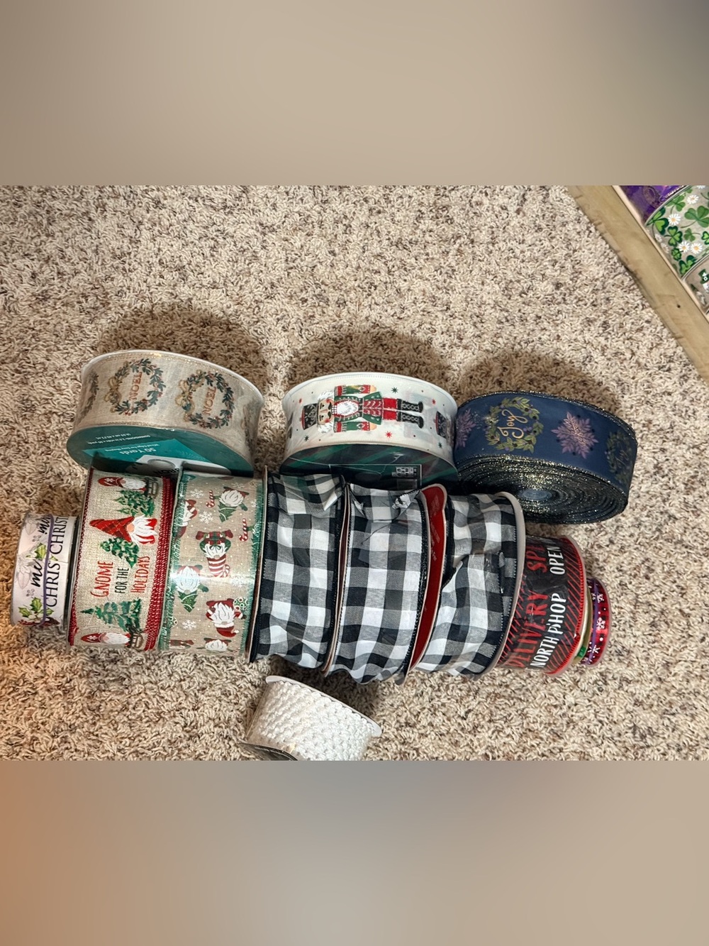 Kirkland Signature Red, Green, White Holiday Gnome Ribbon